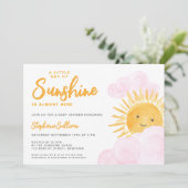 サンシャインガールの赤ちゃんシャワーの小さな光線 招待状 (スタンド正面)