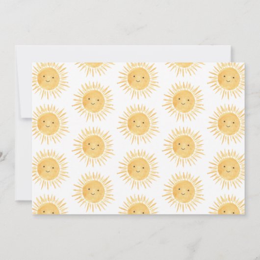 サンシャインガールの赤ちゃんシャワーの小さな光線 招待状 (裏面)