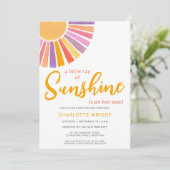 サンシャインガールの赤ちゃんシャワーの小さな光線 招待状 (スタンド正面)