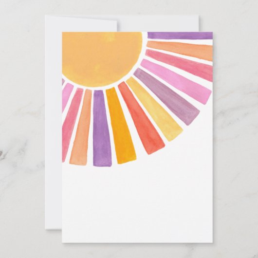 サンシャインガールの赤ちゃんシャワーの小さな光線 招待状 (裏面)