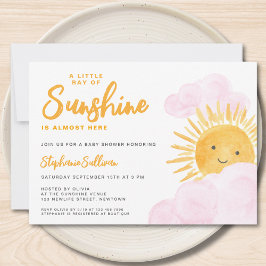 サンシャインガールの赤ちゃんシャワーの小さな光線 招待状