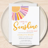 サンシャインガールの赤ちゃんシャワーの小さな光線 招待状