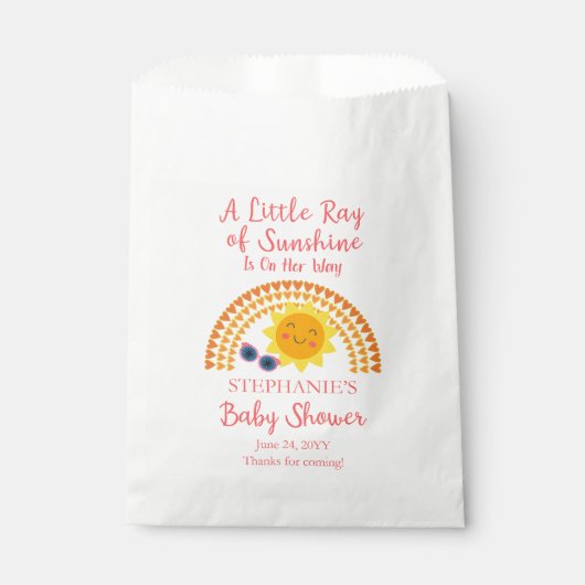 サンシャインガールベイビーシャワー フェイバーバッグ (正面)