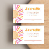サンシャインガール赤ちゃんシャワーおむつラッフルカード エンクロージャーカード
