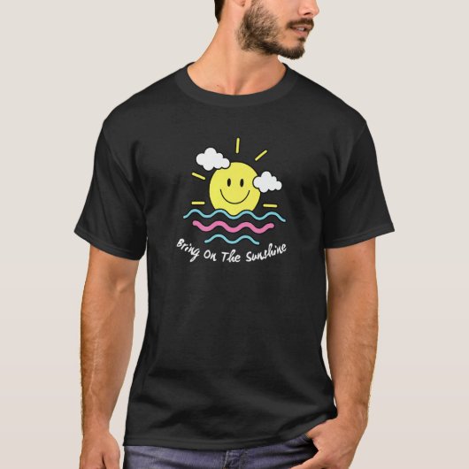サンシャインキュートなスマイル顔太陽の笑顔 Tシャツ (正面)