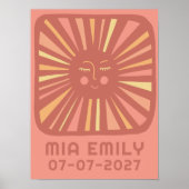 サンシャインキュートサンカスタムベビーNAME誕生日アート ポスター (正面)