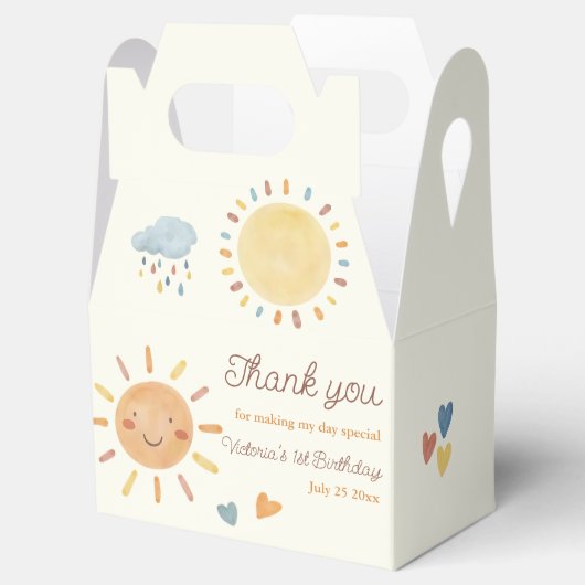 サンシャインクラウドバースデーパーティーの好意ボックス フェイバーボックス (オープン)