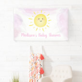 サンシャインクラウドピンクガールベビーシャワー 横断幕 (インサイチュ)