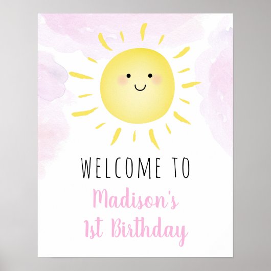 サンシャインクラウドピンクガール誕生日へようこそ ポスター (正面)