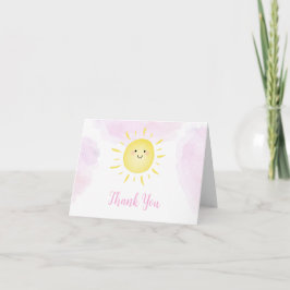 サンシャインクラウドピンクガール誕生日 サンキューカード