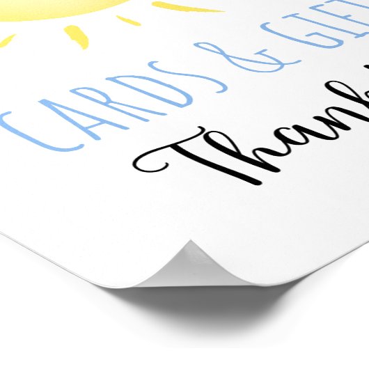 サンシャインクラウドブルーボーイカード&ギフトサイン ポスター (角)