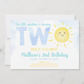 サンシャインクラウドブルーボーイセカンド誕生日 招待状 (正面)