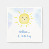 サンシャインクラウドブルーボーイ誕生日 スタンダードカクテルナプキン (正面)