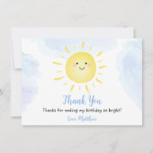 サンシャインクラウドブルー誕生日サンシャインクラウドサンキュー サンキューカード (正面)