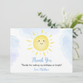 サンシャインクラウドブルー誕生日サンシャインクラウドサンキュー 招待状 (スタンド正面)