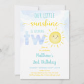 サンシャインクラウドボーイブルーセカンド誕生日 招待状 (正面)