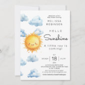 サンシャインクラウド男の赤ちゃんシャワー 招待状 (正面)