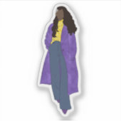 サンシャイングローリー – ブラックデジタルアートハンドメイド シール (正面)