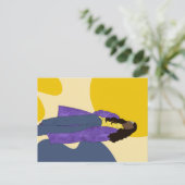 サンシャイングローリー – 手作りユニークブラックアート ポストカード (スタンド正面)