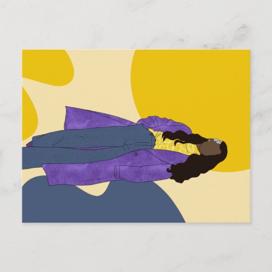 サンシャイングローリー – 手作りユニークブラックアート ポストカード (正面)