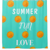 サンシャインサマーおもしろいラブターコイズ シャワーカーテン (正面)