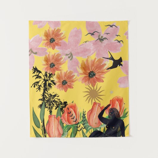 サンシャインサマーガーデン美しい花自然 タペストリー (正面)