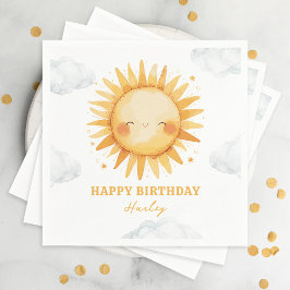 サンシャインサマー子供の誕生日パーティー スタンダードカクテルナプキン