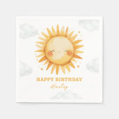 サンシャインサマー子供の誕生日パーティー スタンダードカクテルナプキン (正面)