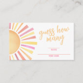 サンシャインサンガールベイビーシャワーの数を推測 エンクロージャーカード (正面)