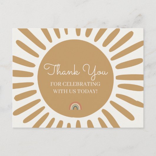 サンシャインサンキューカード誕生日ベビーシャワー ポストカード (正面)