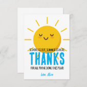 サンシャインサンキューサンキュー，夏の先生感謝 サンキューカード (正面/裏面)