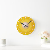 サンシャインサンゴールデンイエローサニーブライト ラウンド壁時計 (ホーム)