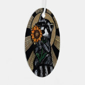 サンシャインサンフラワーラクーン メタルオーナメント (正面右)