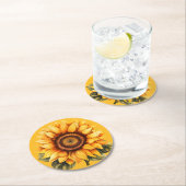 サンシャインサンフラワー ラウンドペーパーコースター (インサイチュ)