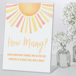 サンシャインサンベイビーシャワーゲームの数を推測 台座サイン