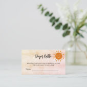 サンシャインサンベビーシャワーおむつラッフルチケット エンクロージャーカード (スタンド正面)