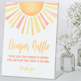 サンシャインサンベビーシャワーおむつラッフル 台座サイン