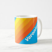 サンシャインシー ストライプ 名入れ コーヒーマグカップ (正面右)
