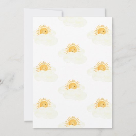 サンシャインジェンダーニュートラル赤ちゃんシャワー 招待状 (裏面)