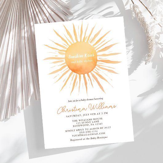 サンシャインジェンダーニュートラル赤ちゃんシャワー 招待状