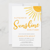 サンシャインジェンダー中立の赤ちゃんシャワー光線 招待状 (正面)
