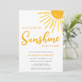 サンシャインジェンダー中立の赤ちゃんシャワー光線 招待状 (スタンド正面)