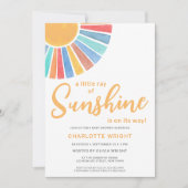 サンシャインジェンダー中立の赤ちゃんシャワー光線 招待状 (正面)