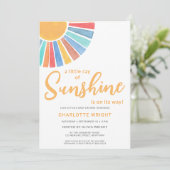 サンシャインジェンダー中立の赤ちゃんシャワー光線 招待状 (スタンド正面)