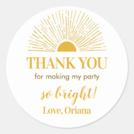サンシャインステッカーラベル誕生日ベビーシャワー ラウンドシール