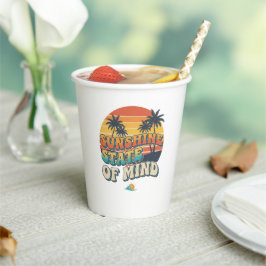サンシャインステートの夏のマグカップ、レトロビーチのコーヒーカップ 紙コップ