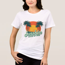 サンシャインステートTシャツ、レトロビーチバケーションシャツ トライブレンドＴシャツ