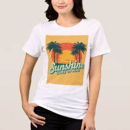 サンシャインステートTシャツ、レトロビーチバケーションシャツ トライブレンドＴシャツ