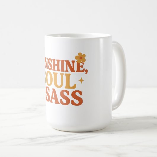 サンシャインソウル&サスレトロ70sインスパイアはっきりした引用文 コーヒーマグカップ (正面右)