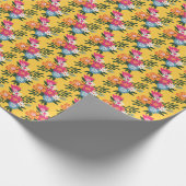 サンシャインソーリー |黄色のよくはしゃぐフローラ ラッピングペーパー (角)